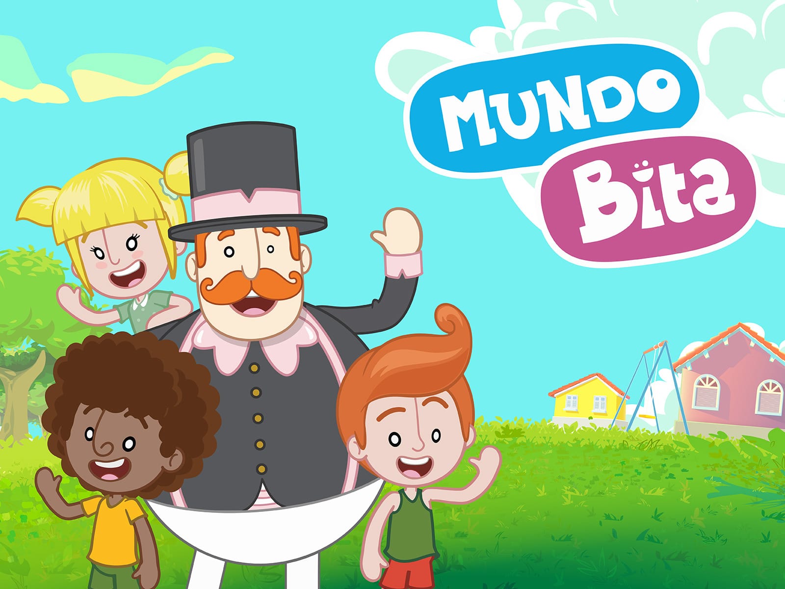 Personagens do Mundo Bita: Bita, Lila, Tino e Dan do Mundo Bita