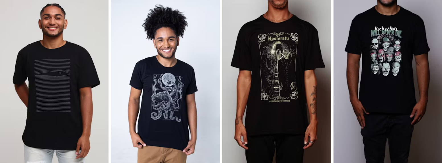 Camisetas de terror da Chico Rei