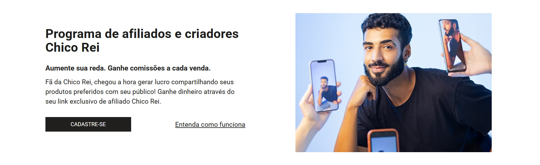 Programa de afiliados Chico Rei 2025