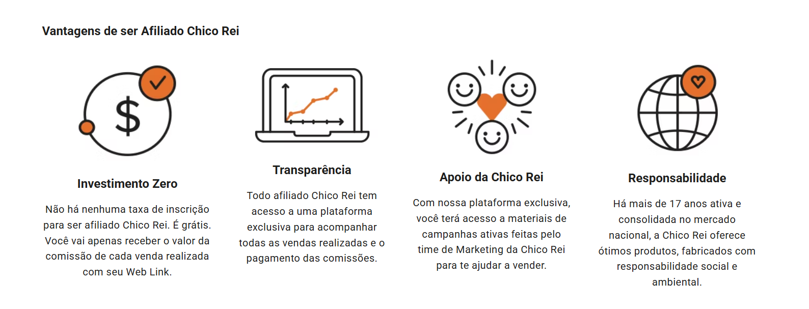 vantagens do programa de afiliados Chico Rei 2025