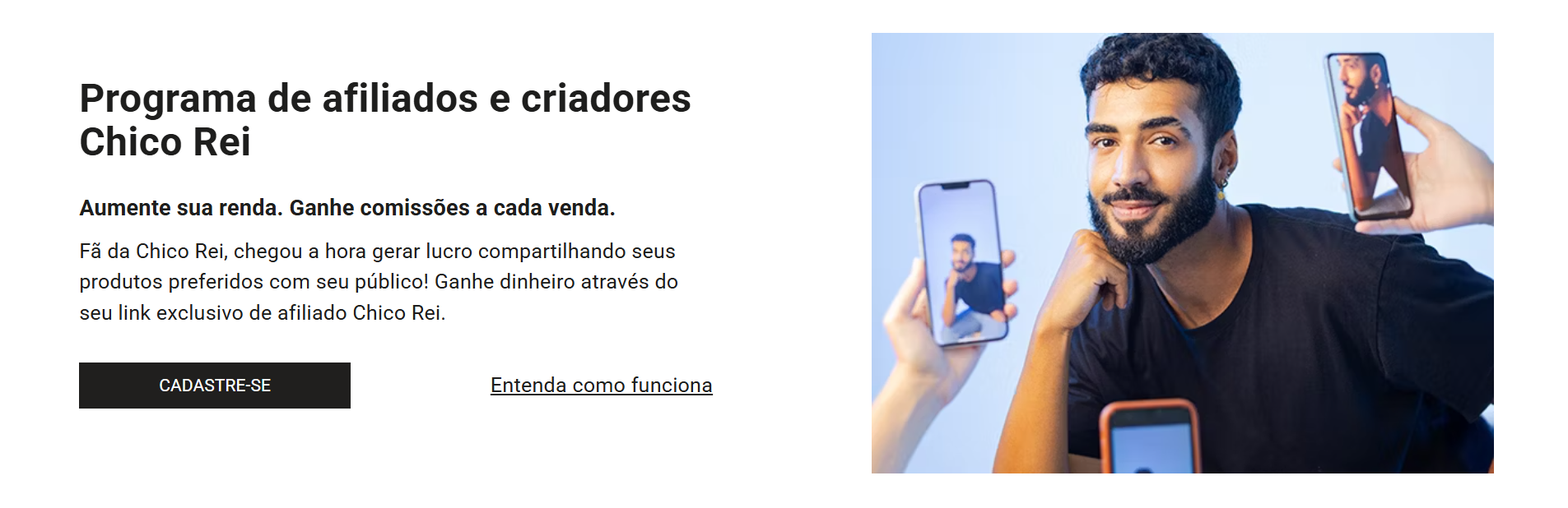 Programa de afiliados da Chico Rei