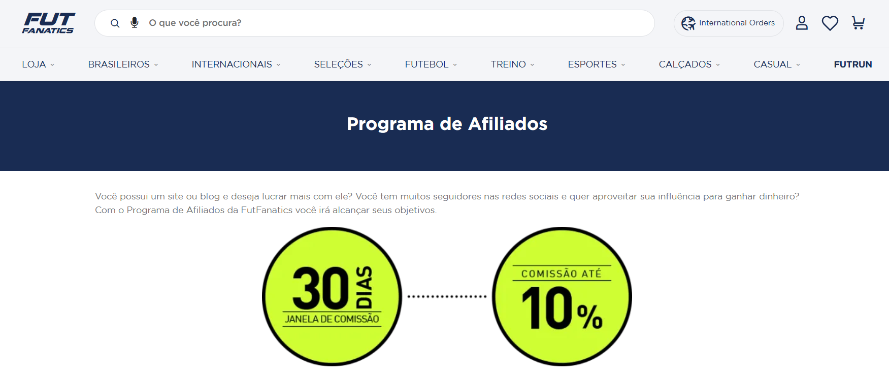 Programa de afiliados da FutFanatics