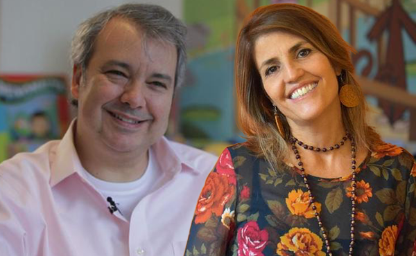 Kiko Mistrorigo ao lado de Celia Catunda