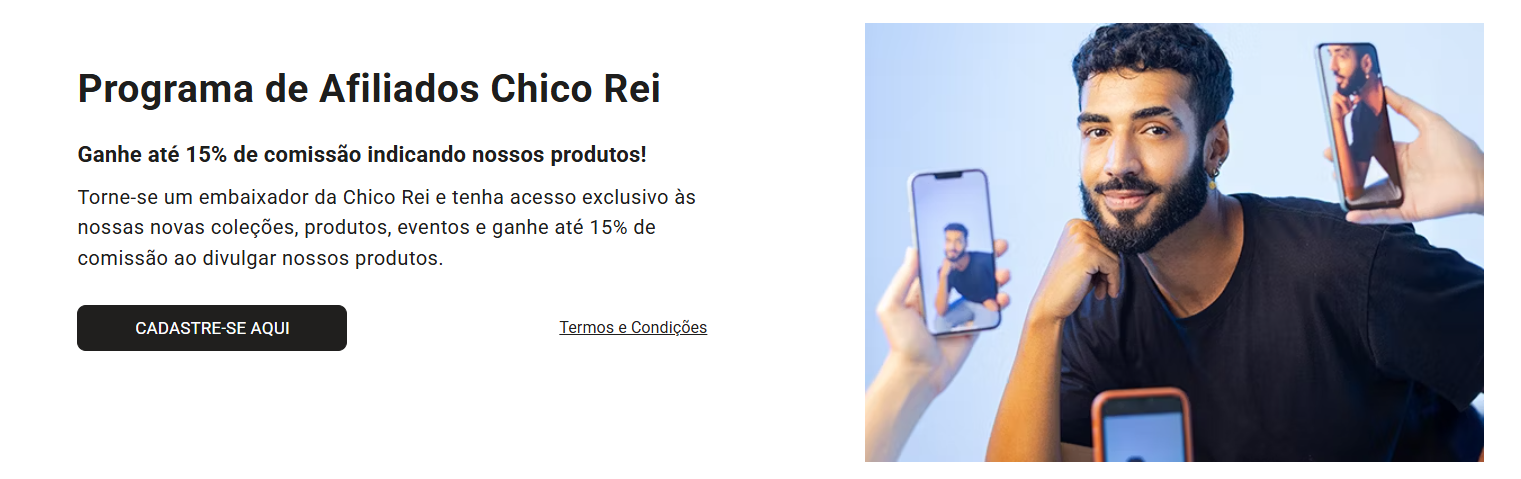 Programa de afiliados da Chico Rei