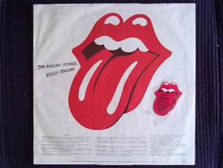 história das camisetas - lp the rolling stones sticky fingers