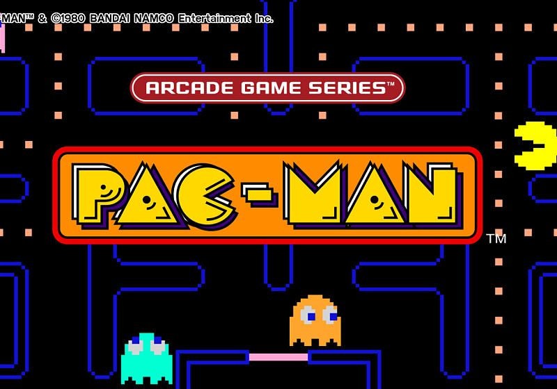 Tela de início do jogo Pac Man (1980)