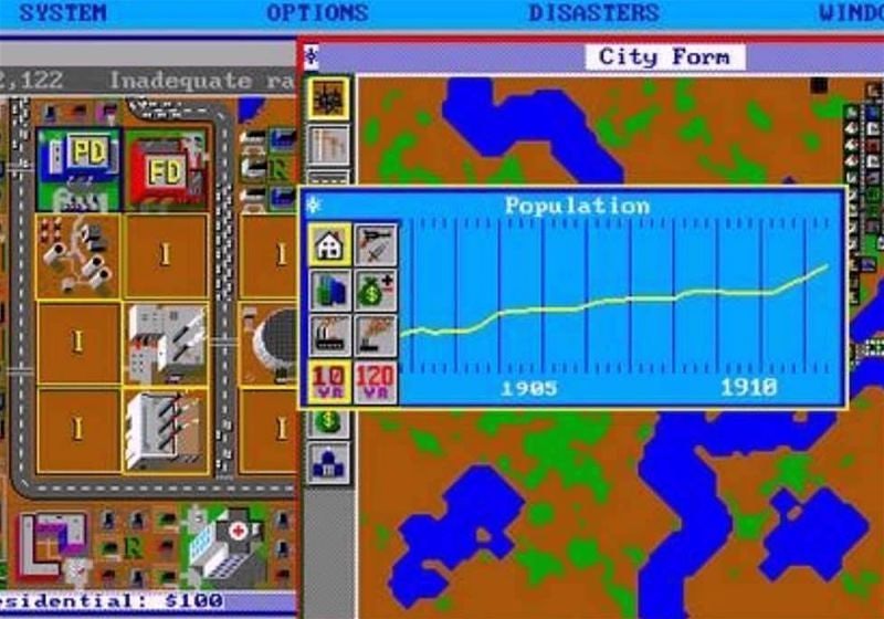 Tela do jogo SimCity (1989)