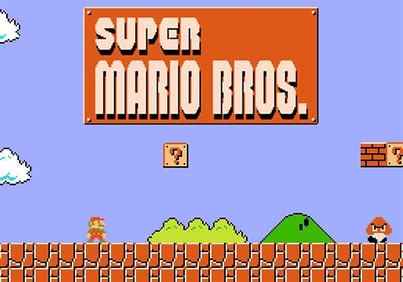 Tela do jogo Super Mario Bros. (1985)