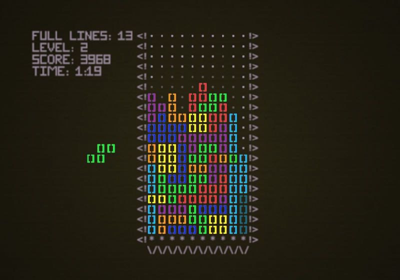 Tela do jogo Tetris (1984)